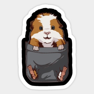 Guinea Pig Big Chest Pocket Animal Cavy Sticker